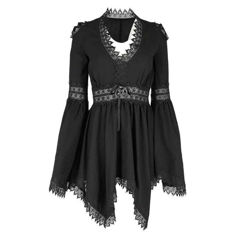 Restyle - Lace Trim Spectre Tuniek - Zwart